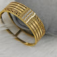 Luxury 22K Gold-Plated Greek Key Design Bracelet with Sparkling Zircon Stones – Elegant Jewelry for Women RGB522