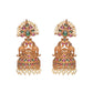 Arunima Antique Matte Gold Plated Jhumka Earrings