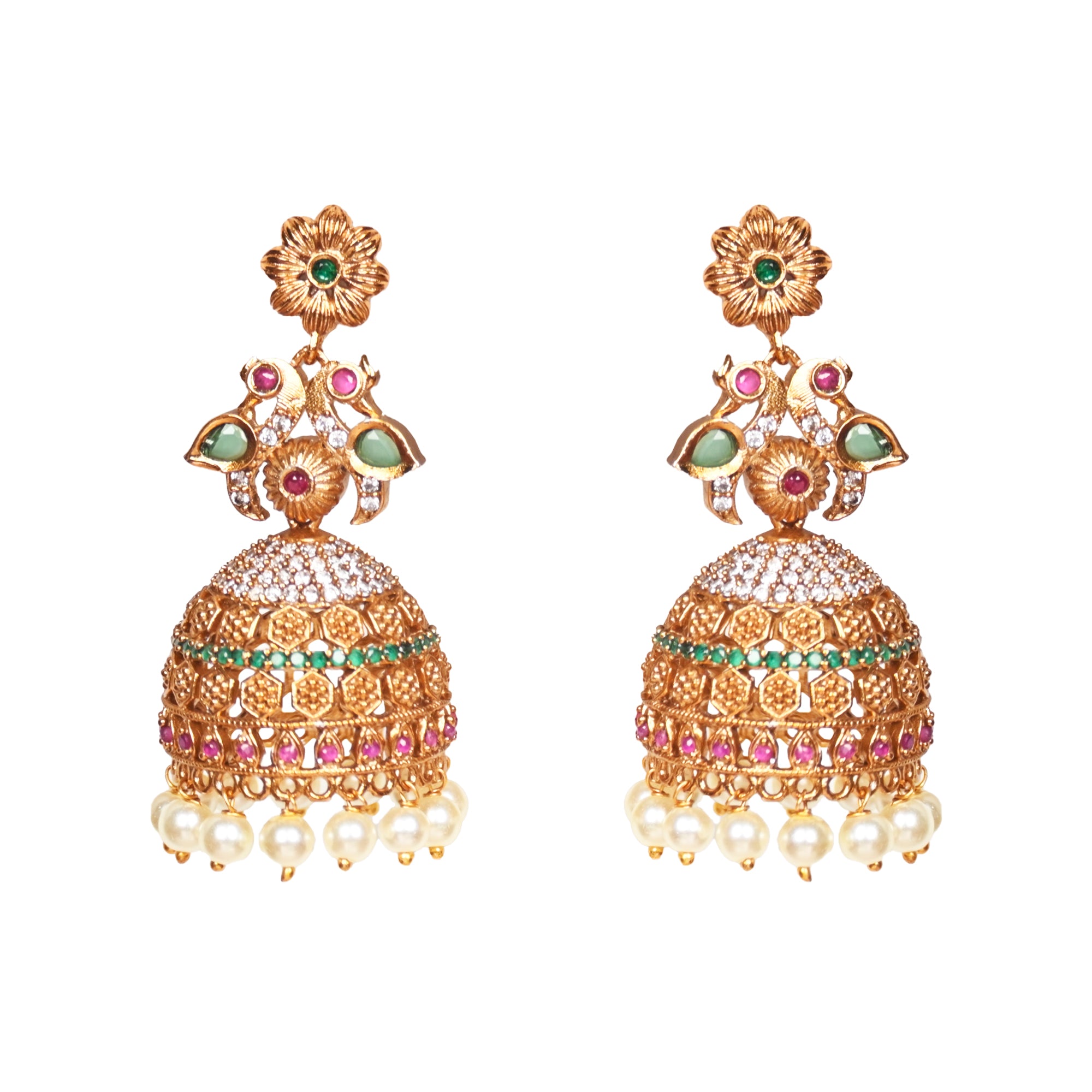 Traditional gold earrings with on sale price