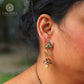 Premium Antique Gold Plated Adrika Jhumka Earrings with Flower Motif