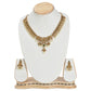 Avanti Antique Gold-Plated Short Necklace & Earring Set with Flower Motif