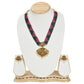 Padmavati Antique Matte Gold Plated Short Necklace Set with Devi Laxmi Motif