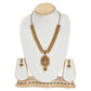 Devika Antique Matte Gold Plated Short Necklace Set with Lakshmi Devi Motif