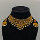 Vasudha Antique Nakshi Choker Set with Intricate Pearl and Ruby Accents – Traditional Temple Jewelry MGNC319