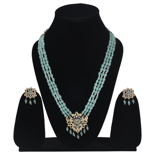 Tirupati Victorian Gold-Plated Temple Necklace & Earring Set with Balaji Motif