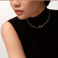 Luxury 18K Rose Gold Plated Nail Collar Necklace – Sleek & Modern Statement Piece RGCP202