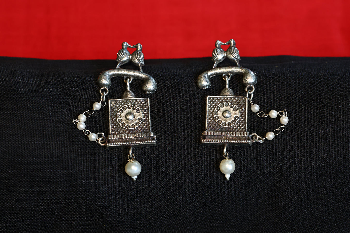 Silver Replica Retro Telephone Earring OGSE27