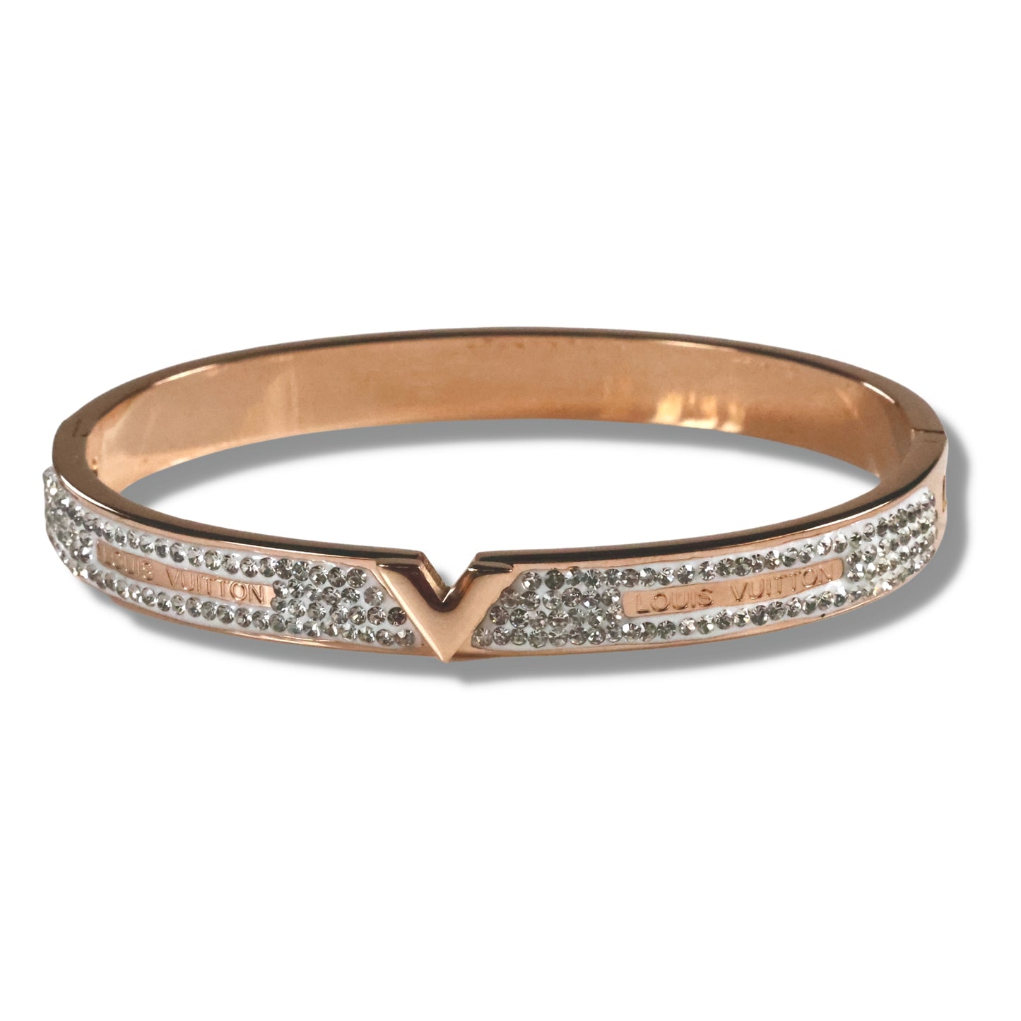 Victorious Rose Gold CZ Anti Tarnish Openable Bangle RGB108