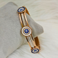 18 K Rose Gold Plated Anti Tarnish Good Luck Evil Eye Openable Bangle RGB152