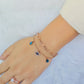 18K Rose Gold Plated Anti Tarnish Evil Eye Chain Bracelet RGB193