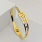 Luxurious 18K Gold Plated Anti-Tarnish Bangle with Cubic Zirconia Accents RGB237