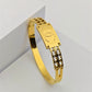 Stylish 18K Gold Plated Anti-Tarnish Bangle with Chanel Emblem for Everyday Elegance RGB238