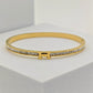 Sleek 18K Gold Plated Anti-Tarnish Bangle with Crystal Accents for Everyday Elegance RGB241