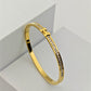 Sleek 18K Gold Plated Anti-Tarnish Bangle with Crystal Accents for Everyday Elegance RGB241