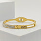 Stunning 18K Gold Plated Louis Vuitton Inspired Anti-Tarnish Bangle with Crystal Accents RGB243