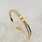 Stunning 18K Gold Plated Louis Vuitton Inspired Anti-Tarnish Bangle with Crystal Accents RGB243