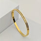 Classic 18K Gold Plated Anti-Tarnish Bangle with Elegant Crystal Inlay for Everyday Wear RGB244