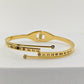 Timeless 18K Gold Plated Anti-Tarnish Bangle with Roman Numerals and Crystal Accents RGB250