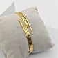 Timeless 18K Gold Plated Anti-Tarnish Bangle with Roman Numerals and Crystal Accents RGB250