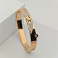 Stunning 18K Rose Gold Plated Anti-Tarnish Bangle with Chanel Logo and Sparkling Crystal Accents RGB251