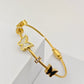 Elegant 18K Gold Plated Anti-Tarnish Bangle with Crystal-Embellished Design RGB253