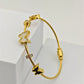 Elegant 18K Gold Plated Anti-Tarnish Bangle with Crystal-Embellished Design RGB253