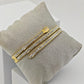 Stunning 18K Gold Plated Triple Row Bangle with Sparkling Crystal Accents RGB256