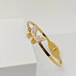 Elegant 18K Gold Plated Butterfly Bangle with Sparkling Crystal Accents RGB258