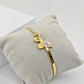 Elegant 18K Gold Plated Butterfly Bangle with Sparkling Crystal Accents RGB258