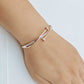 Elegant 18K Rose Gold Plated Anti-Tarnish Bangle with Sparkling Crystal Accents RGB261