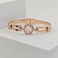 Luxury 18K Rose Gold Plated Anti-Tarnish Bangle with Floral Design – Elegant Crystal Accents RGB265