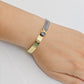 Luxury 18K Gold Plated Dual Shaded Anti-Tarnish Bangle with Louis Vuitton-Inspired Design RGB272