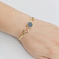 Elegant 18K Gold Plated Anti-Tarnish Bangle with Heart and Black Onyx Accent RGB274