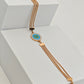 Elegant Rose Gold Plated Anti-Tarnish Bracelet with Blue Enamel Evil Eye Charm and Crystal Accents Rgb275