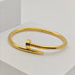 Minimalist 18K Yellow Gold Plated Anti-Tarnish Screw Design Nail Bangle Bracelet