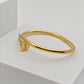 Minimalist 18K Yellow Gold Plated Anti-Tarnish Screw Design Nail Bangle Bracelet