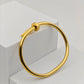 Minimalist 18K Yellow Gold Plated Anti-Tarnish Screw Design Nail Bangle Bracelet