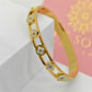 Floral 18K Gold-Plated Anti-Tarnish  Bangle with Enamel Flower Charms RGb281