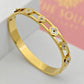 Floral 18K Gold-Plated Anti-Tarnish  Bangle with Enamel Flower Charms RGb281