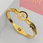 18K Gold Plated Iconic Floral Medallion Bangle – Fortune 11:11 Designer Anti-Tarnish Jewellery RGB282