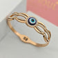 18K Rose Gold Plated Evil Eye Bangle with Crystal Accents – Protective Charm with Elegant Design RGB284