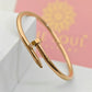 18K Rose Gold Plated Nail Bangle – Minimalist Chic with a Modern Twist RGB286