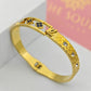 18K Gold Plated Monogram Bangle with Crystal Accents – Luxurious and Stylish Statement Piece RGB287