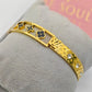 18K Gold Plated Monogram Bangle with Crystal Accents – Luxurious and Stylish Statement Piece RGB287