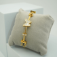 Luxury 18K Gold Plated Anti-Tarnish Cable Charm Bangle with Butterfly and Crystal Accents – Openable Design RGB304