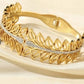 Luxury 18 K Gold Plated Anti-Tarnish Gold-Plated Bangle with Elegant Floral Design and Crystal Accents RGB401