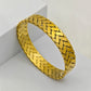 Luxury 18K Gold Plated Anti-Tarnish Geometric Pattern Bangle – Elegant & Timeless Bracelet RGB406