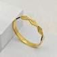 Luxury 18K Gold Plated Geometric Anti-Tarnish Bangle – Bold & Elegant Statement Bracelet RGB409