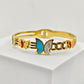 Luxury 18K Gold Plated Butterfly Charm Anti-Tarnish Bangle – Elegant Enamel & Crystal Accent Bracelet RGB410