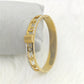 Luxury 18K Gold-Plated Cutout Charm Bracelet – Anti-Tarnish Stainless Steel Bangle with Crystal Accents RGB418